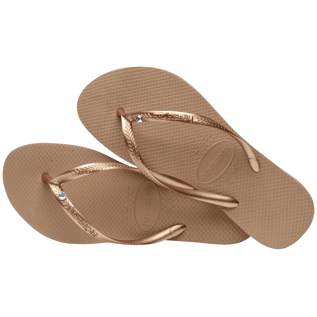Women's Slim Crystal Flip Flops - Image 4