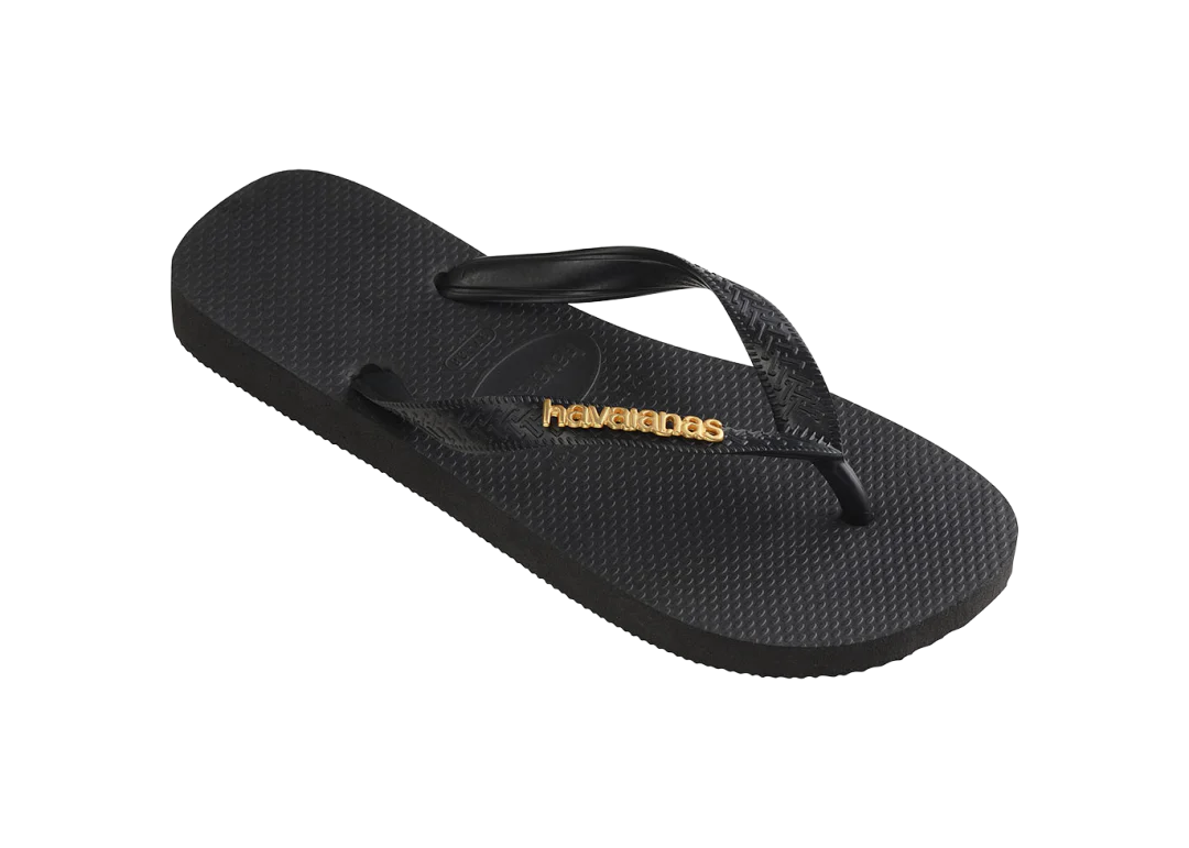 Women's Top Logo Metallic Flip Flops - Image 2